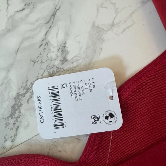 NWT Free People Somewhere Sometime Cami Tank in Salsa Size Medium Red Apple - Picture 4 of 7